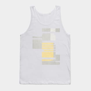 Abstract Yellow and Grey Shreds Tank Top